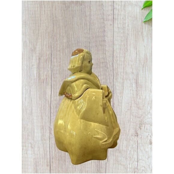 Vintage RED WING Cookie Jar "Thou Shalt Not Steal" Friar Tuck Monk 1940s Yellow - Picture 5 of 9